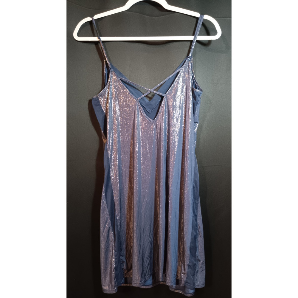 Victoria’s Secret Slip M Navy Sparkly Nightie Lingerie Y2Kcore Glam Sleepwear - Picture 4 of 5